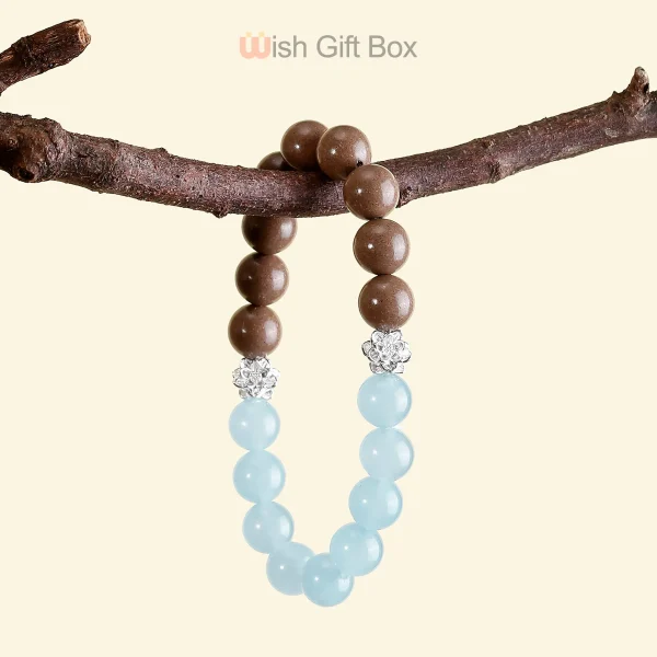 Aromatic Metal Element & Blue Crystal Bracelet
