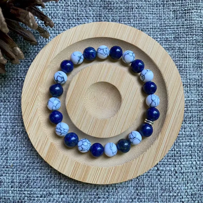 Howlite & Lapis Lazuli Healing Energy Bracelet-6
