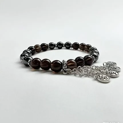 Smoky Quartz & Hematite Bracelet – Grounding, Confidence & Energy Balance