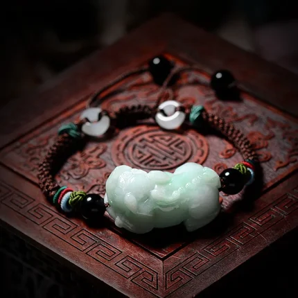 Jade Pixiu Red String Bracelet for Wealth and Good Fortune