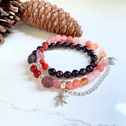 Garnet · Red Agate · Strawberry Quartz Bracelet｜Love · Passion · Happiness