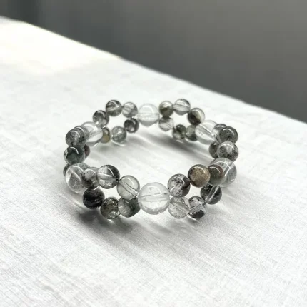 Green Phantom & Clear Quartz Bracelet