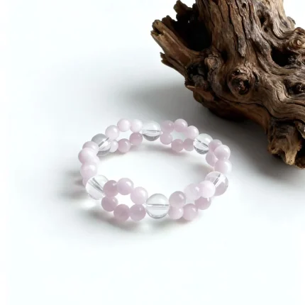 Rose Quartz & Clear Quartz Double-Layer Bracelet | Love · Healing · Serenity