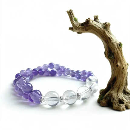 Amethyst & Clear Quartz Double Bracelet – Balance & Clarity